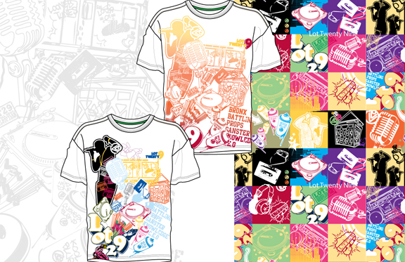 All over pattern T shirt designs
