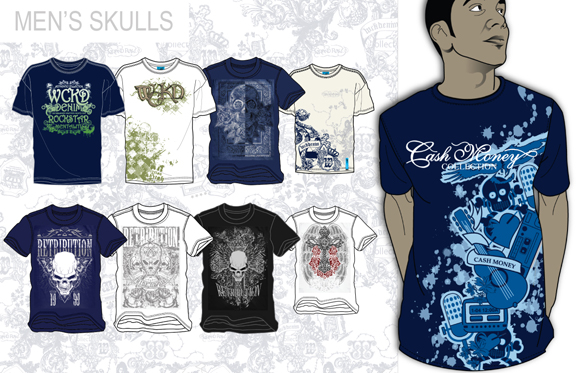 Skull T shirt graphics